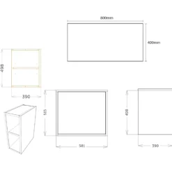 Billy 800mm Wall Hung Vanity Unit & Countertop