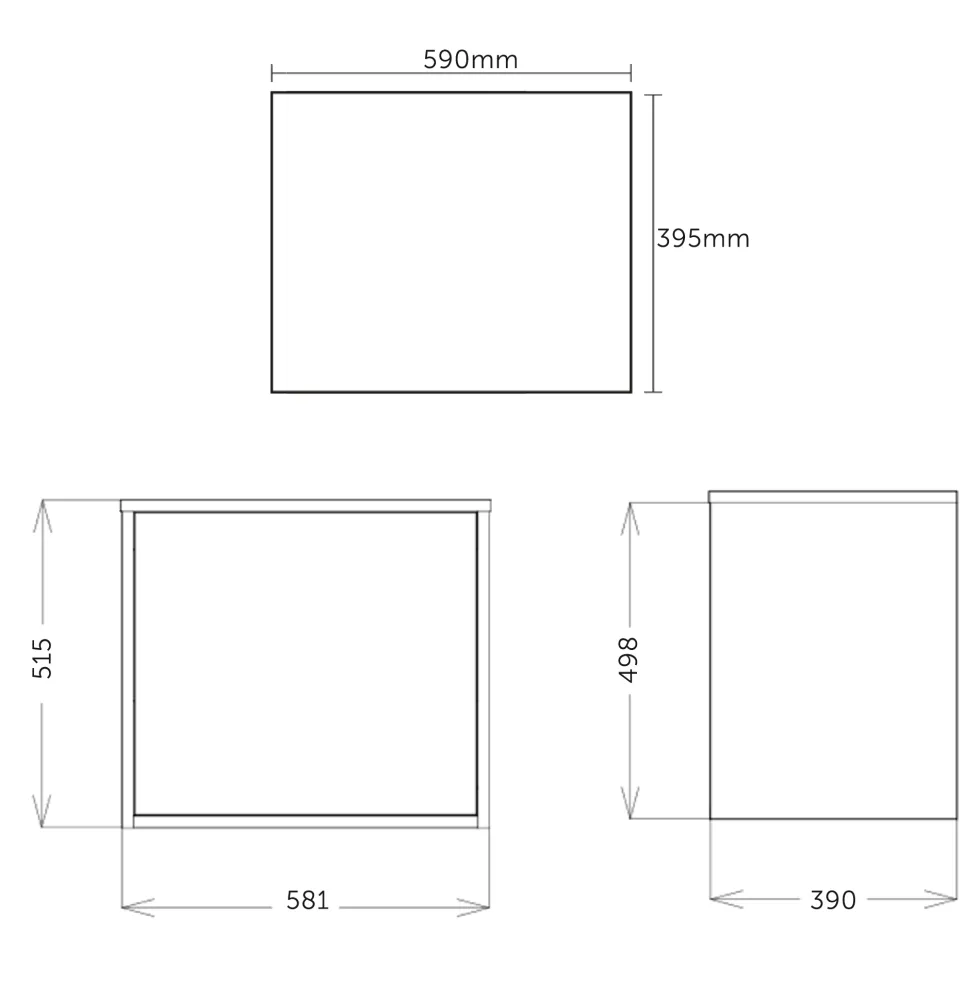 Billy 600mm Wall Hung Vanity Unit with Fluted Drawer Front & Countertop