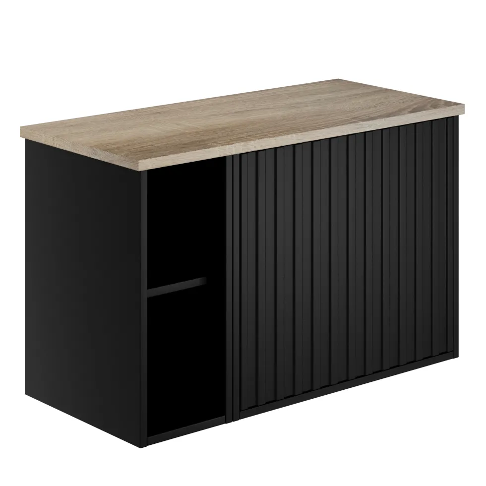 Billy 800mm Wall Hung Vanity Unit with Fluted Drawer Front & Countertop