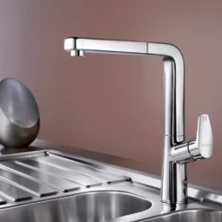 Blanco Avona-S Single Lever Chrome Mono Pull Out Kitchen Mixer Tap