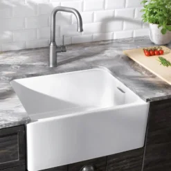 Blanco Belfast Crystal Gloss White Ceramic Kitchen Sink & Waste - 595 x 455mm