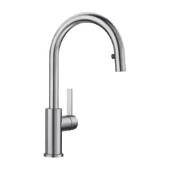 Blanco Candor-S Single Lever Brushed Stainless Steel Mono Pull Out Kitchen Mixer Tap