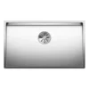 Blanco Claron Extra Large 1 Bowl Undermount Satin Polish Stainless Steel Kitchen Sink & Waste - 740 x 440mm