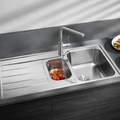Blanco Classimo 6 S-IF 1.5 Bowl Brushed Stainless Steel Kitchen Sink & Waste with Reversible Drainer - 1000 x 500mm