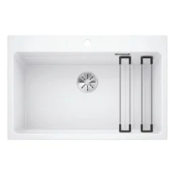 Blanco Etagon 8 Extra Large 1 Bowl Silgranit Composite Kitchen Sink & Waste with Tap Ledge - 780 x 510mm