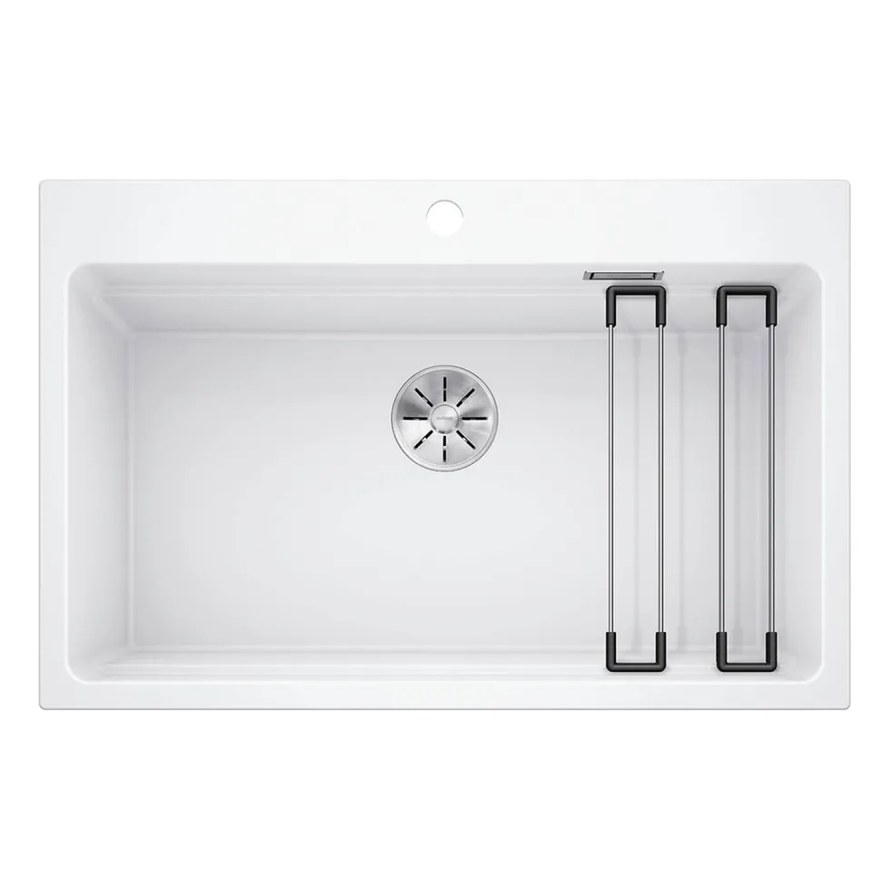 Blanco Etagon 8 Extra Large 1 Bowl Silgranit Composite Kitchen Sink & Waste with Tap Ledge - 780 x 510mm