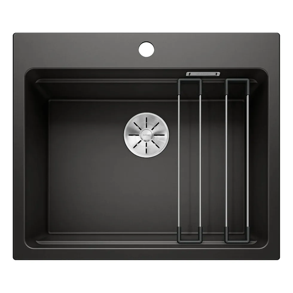 Blanco Etagon 6 Large 1 Bowl Silgranit Composite Kitchen Sink & Waste with Tap Ledge - 600 x 510mm