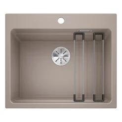 Blanco Etagon 6 Large 1 Bowl Silgranit Composite Kitchen Sink & Waste with Tap Ledge - 600 x 510mm