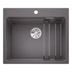 Blanco Etagon 6 Large 1 Bowl Silgranit Composite Kitchen Sink & Waste with Tap Ledge - 600 x 510mm
