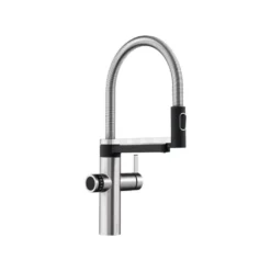 Blanco Evol-S 3-in-1 PVD Steel Smart Measure Filtered Cold Water Mono Kitchen Mixer Tap with Dual Spray