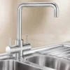 Blanco Jamia WRAS Approved Twin Lever Chrome Mono Kitchen Mixer Tap