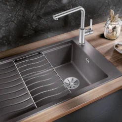 Blanco Lanora Eco Cold Start WRAS Approved Brushed Stainless Steel Mono Kitchen Mixer Tap