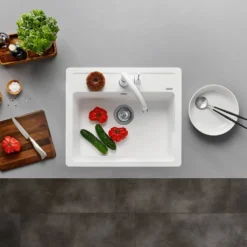Blanco Legra 6 1 Bowl Silgranit Composite Kitchen Sink & Waste with Tap Ledge - 585 x 500mm