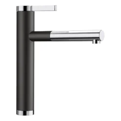 Blanco Linee-S Single Lever Pull Out Kitchen Mixer Tap with Silgranit Matching Finish