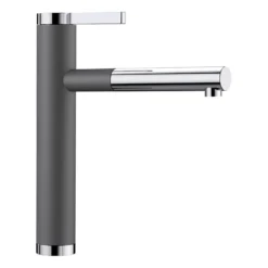 Blanco Linee-S Single Lever Pull Out Kitchen Mixer Tap with Silgranit Matching Finish