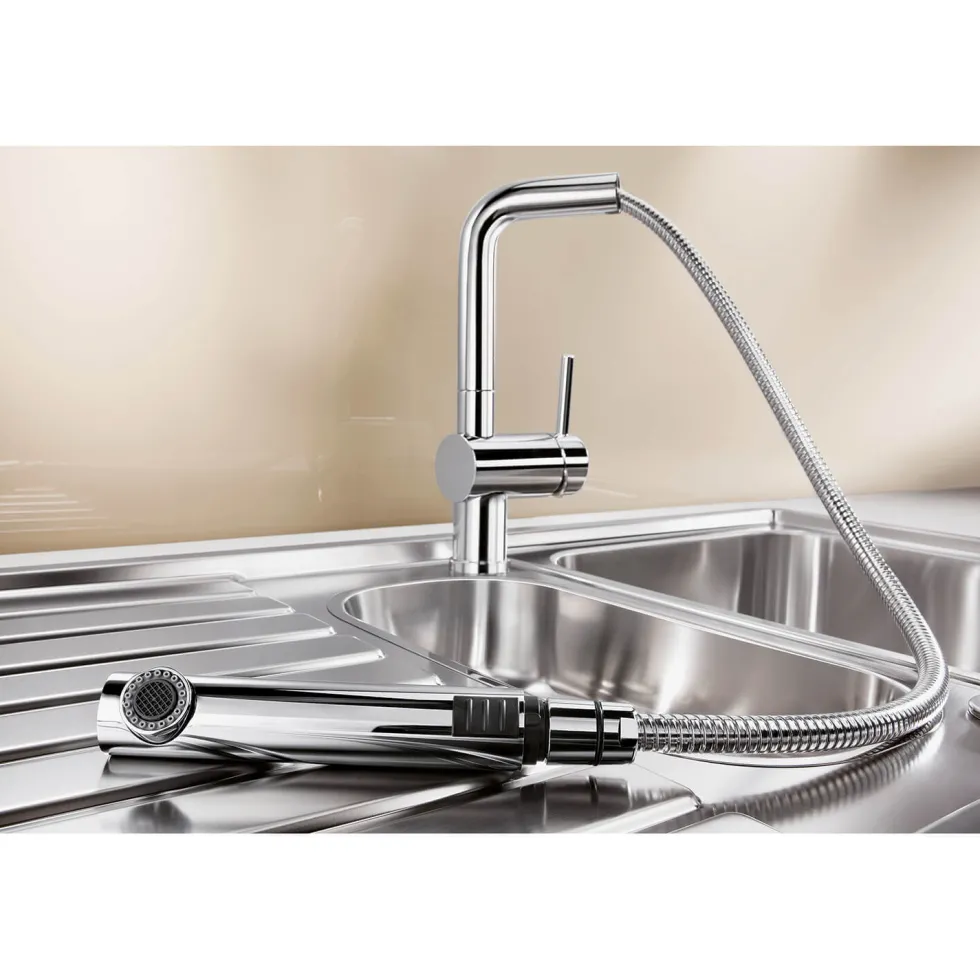Blanco Linus-S Single Lever Mono Pull Out Kitchen Mixer Tap