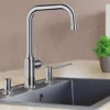 Blanco Livia-S Single Lever Mono Pull Out Mono Kitchen Mixer Tap - Chrome