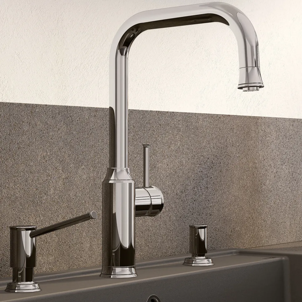 Blanco Livia-S Single Lever Mono Pull Out Mono Kitchen Mixer Tap - Chrome