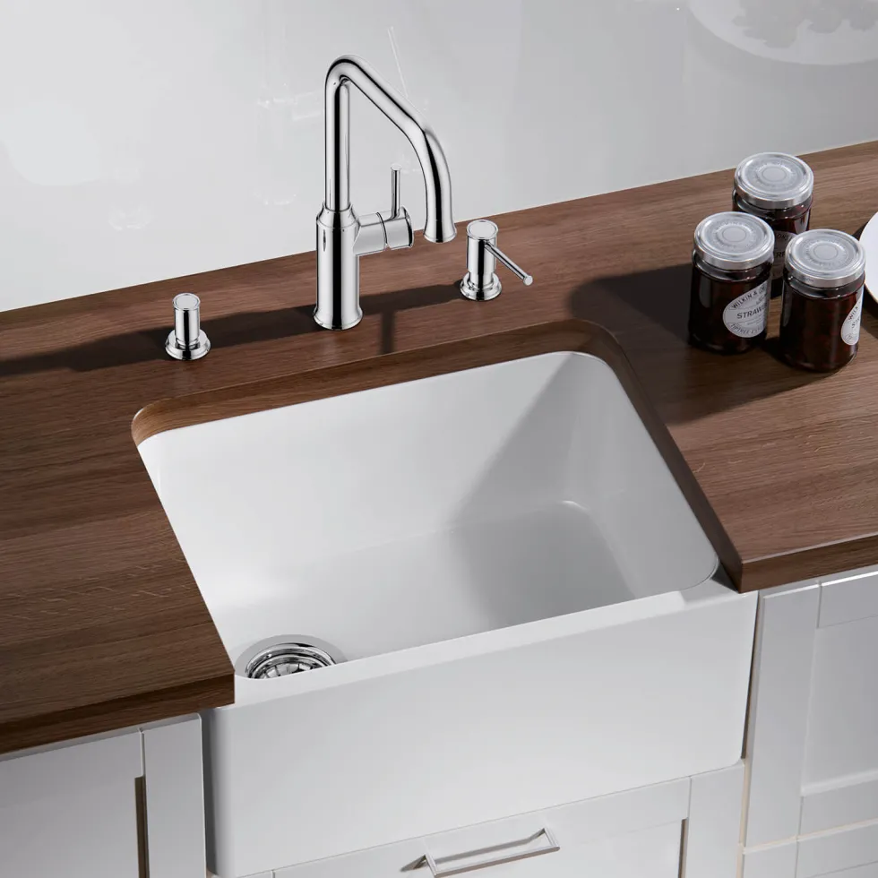Blanco Livia-S Single Lever Mono Pull Out Mono Kitchen Mixer Tap - Chrome