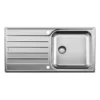 Blanco Livit XL 6 S 1 Bowl Brushed Stainless Steel Kitchen Sink & Waste with Reversible Drainer - 1000 x 500mm