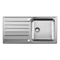 Blanco Livit XL 6 S 1 Bowl Brushed Stainless Steel Kitchen Sink & Waste with Reversible Drainer - 1000 x 500mm