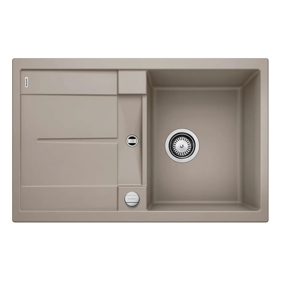 Blanco Metra 45 S Ultra Compact 1 Bowl Inset Silgranit Composite Kitchen Sink & Waste with Reversible Drainer - 780 x 500mm
