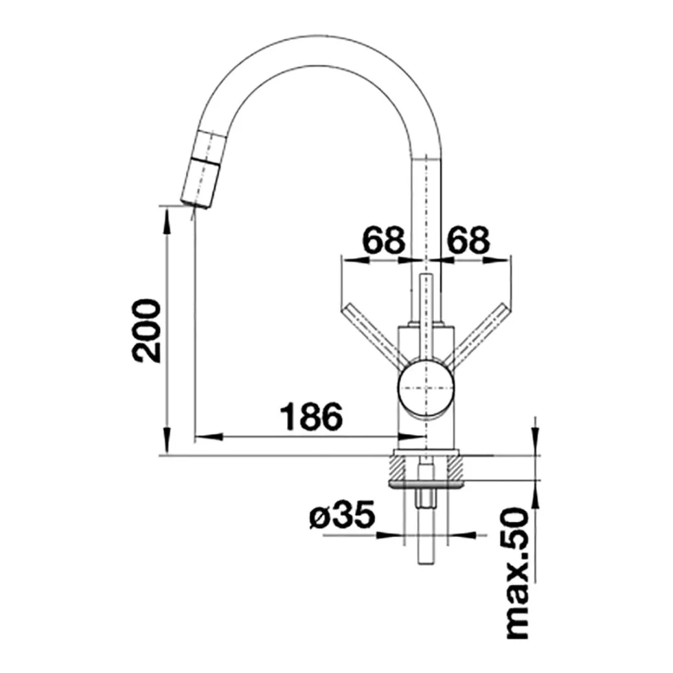 Blanco Mida-S Single Lever Mono Pull Out Kitchen Mixer Tap