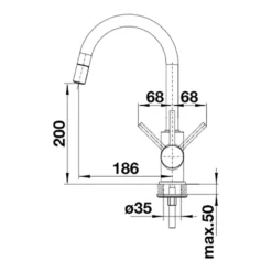Blanco Mida-S Single Lever Mono Pull Out Kitchen Mixer Tap with Silgranit Matching Finish