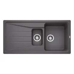 Blanco Sona 6 S 1.5 Bowl Inset Silgranit Composite Kitchen Sink & Waste with Reversible Drainer - 1000 x 500mm
