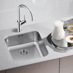 Blanco Supra 450-U 1 Bowl Undermount Brushed Stainless Steel Kitchen Sink & Waste - 480 x 430mm