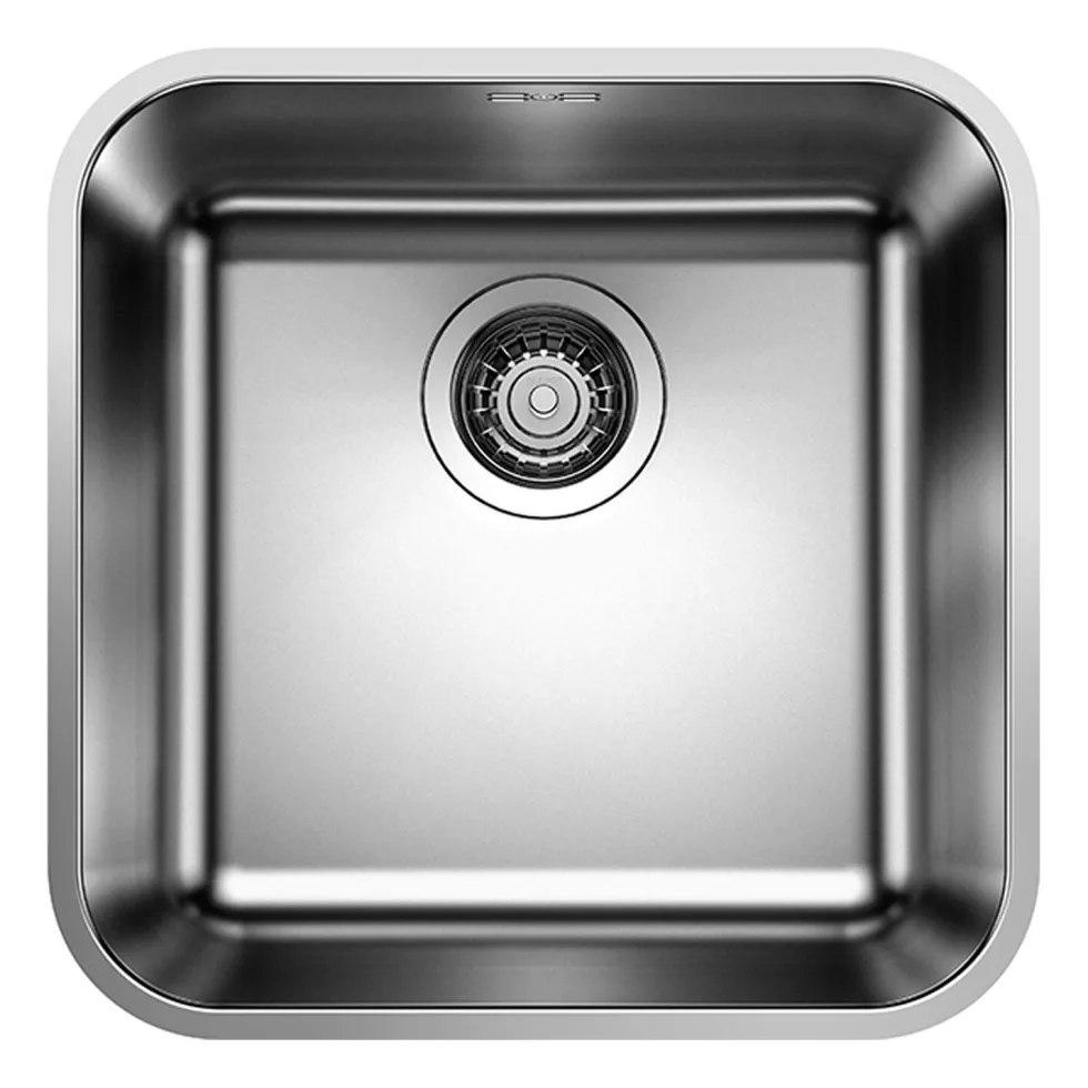 Blanco Supra 400-U 1 Bowl Undermount Brushed Stainless Steel Kitchen Sink & Waste - 430 x 430mm