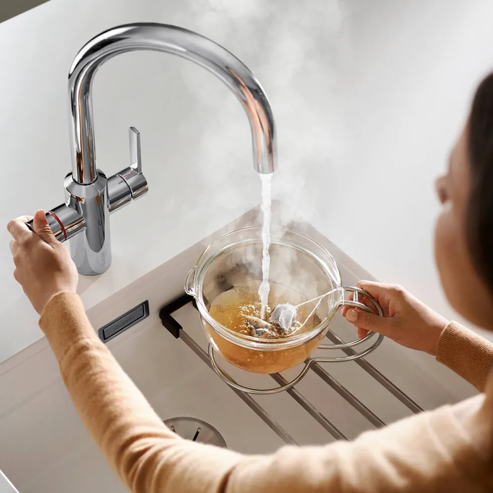 Blanco Tampera 3-in-1 Instant 100°C Boiling Water Mono Kitchen Mixer Tap - PVD Steel