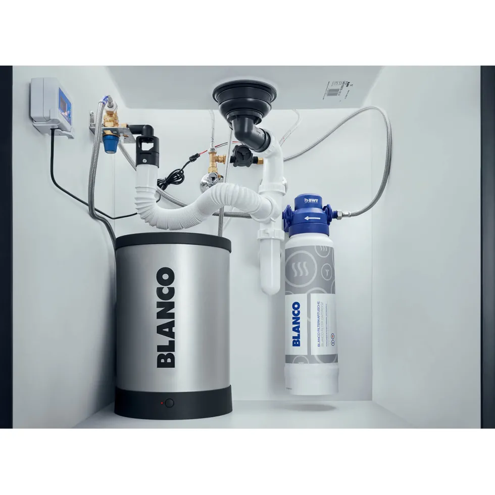 Blanco Tampera 3-in-1 Instant 100°C Boiling Water Mono Kitchen Mixer Tap - PVD Steel
