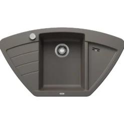 Blanco Zia 9 E Corner 1 Bowl Inset Silgranit Composite Kitchen Sink & Waste with Reversible Drainer - 930 x 510mm