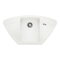 Blanco Zia 9 E Corner 1 Bowl Inset Silgranit Composite Kitchen Sink & Waste with Reversible Drainer - 930 x 510mm