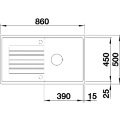 Blanco Zia 5 S 1 Bowl Inset Silgranit Composite Kitchen Sink & Waste with Reversible Drainer - 860 x 500mm