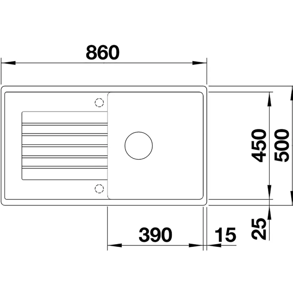 Blanco Zia 5 S 1 Bowl Inset Silgranit Composite Kitchen Sink & Waste with Reversible Drainer - 860 x 500mm