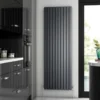 Brenton Flat Double Panel Vertical Radiator - Anthracite - 1800 x 600mm