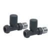 Brenton 15mm Straight Manual Radiator Valves - Anthracite