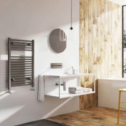 Brenton Nerola Anthracite Heated Towel Rail - 770 x 500mm