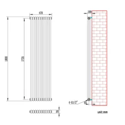 Brenton Olympus Vertical Column Radiator - Anthracite