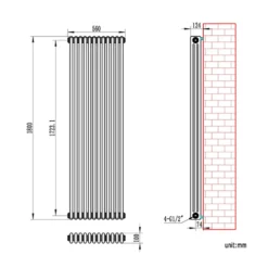 Brenton Olympus Vertical Column Radiator - Anthracite