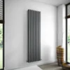 Brenton Oval Double Panel Vertical Radiator - Anthracite - 1800 x 480mm