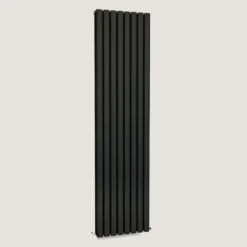 Brenton Oval Double Panel Vertical Radiator - Anthracite - 1800 x 480mm