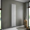 Brenton Oval Double Panel Vertical Radiator - White - 1800 x 360mm