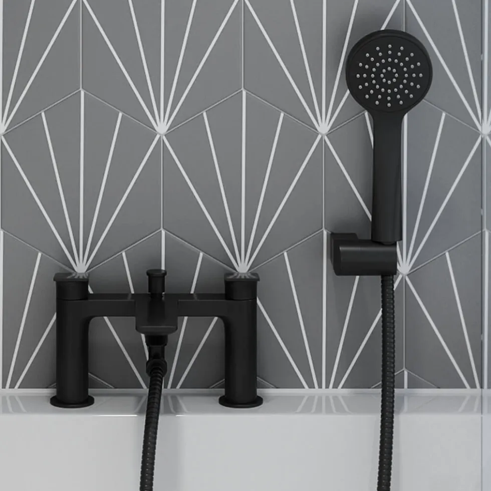 Britton Bathrooms Greenwich Bath Shower Mixer Tap - Matt Black