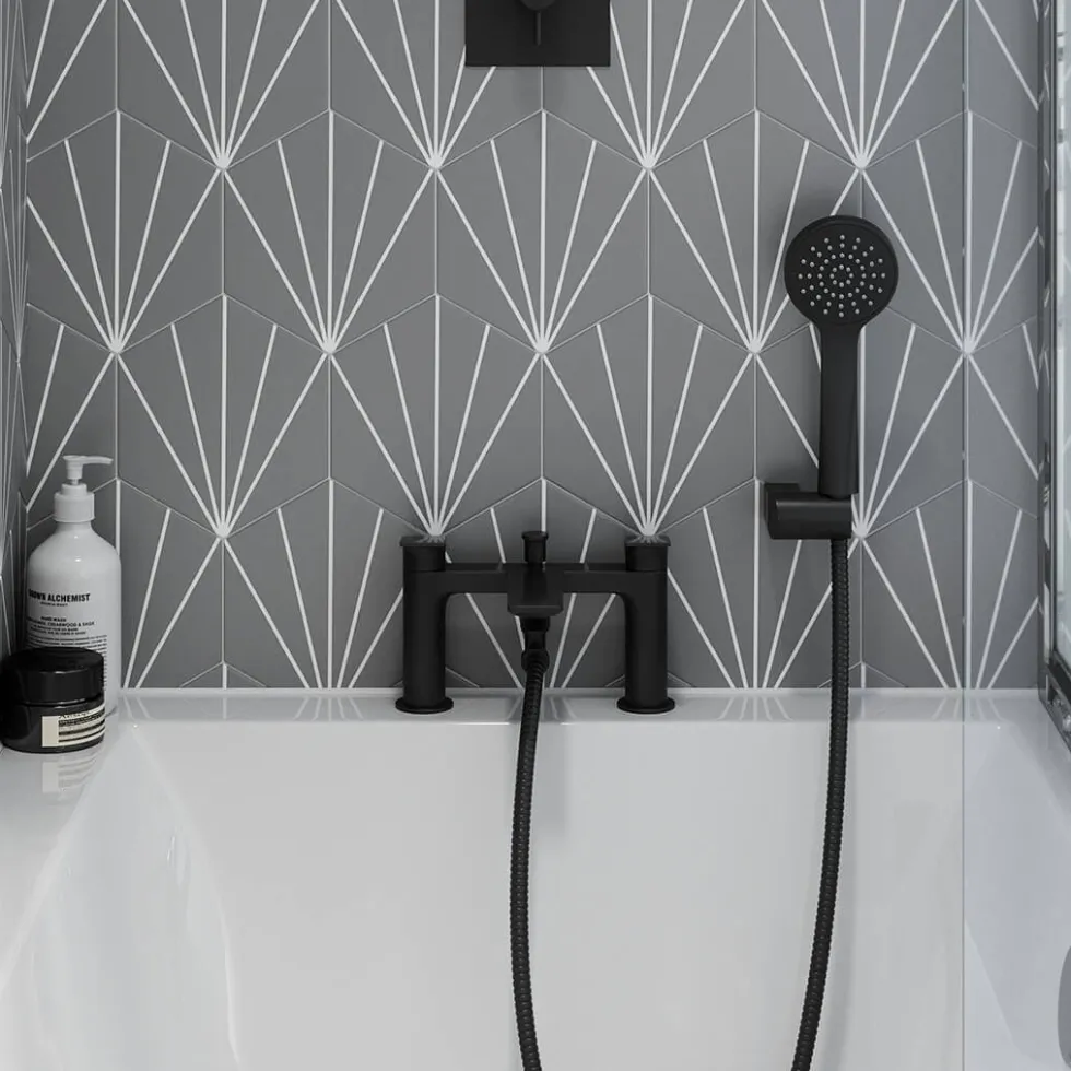 Britton Bathrooms Greenwich Bath Shower Mixer Tap - Matt Black