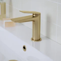 Britton Bathrooms Greenwich Mono Basin Mixer Tap - Brushed Brass