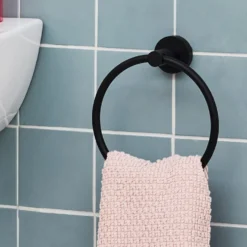 Britton Bathrooms Hoxton Towel Ring - Matt Black