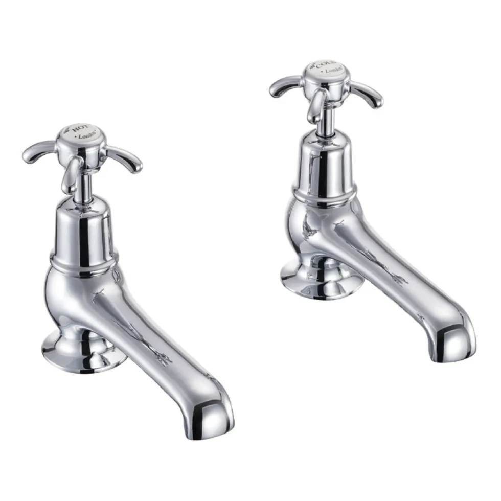 Burlington Anglesey Deck Mounted Bath Pillar Taps